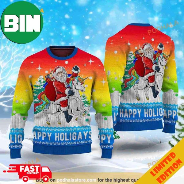 3D Ho Ho Ho Homo Happy Holigay 2023 LGBT Funny Christmas Sweater