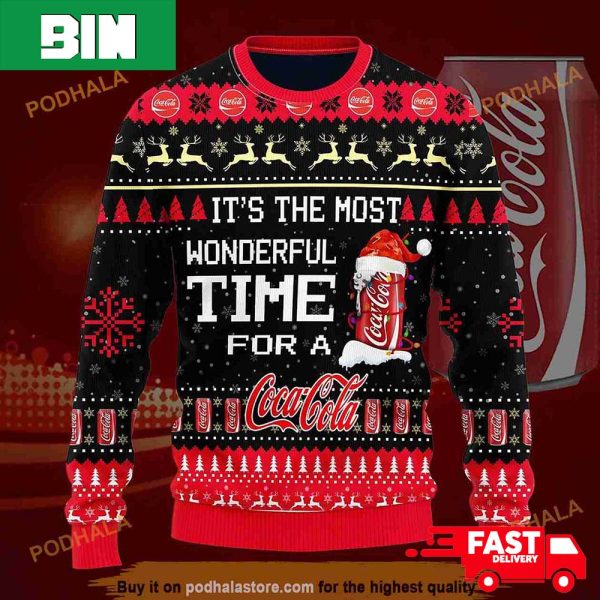 3D Most Wonderful Time For A Coca Cola Christmas Funny Ugly Sweater