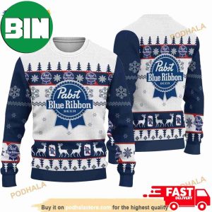 3D Pabst Blue Ribbon Funny Ugly Sweater For Beer Lovers