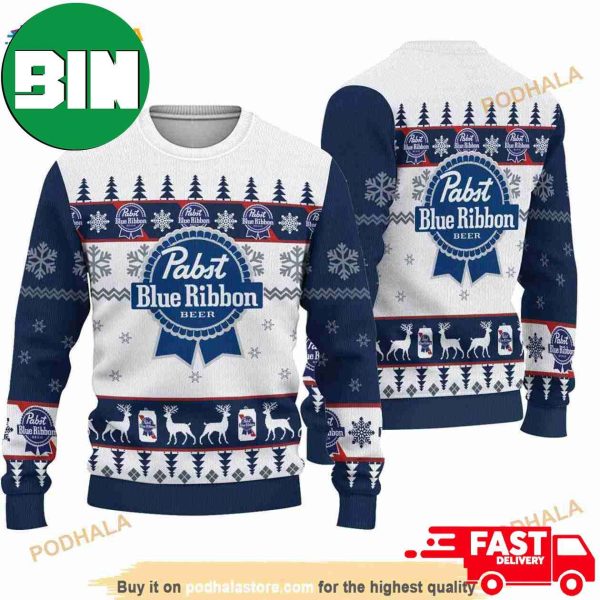 3D Pabst Blue Ribbon Funny Ugly Sweater For Beer Lovers