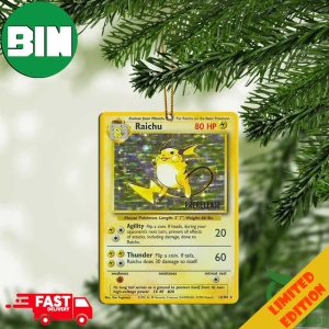 3D Pokemon Prerelease Raichu Rare Card Custom Christmas 2023 Ornament
