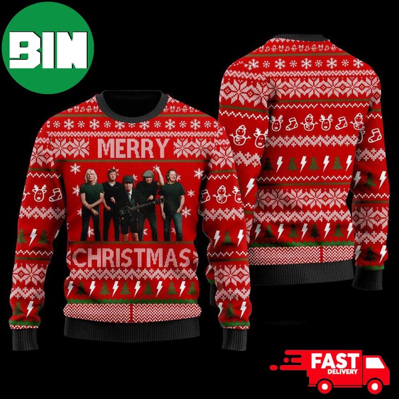 AC DC Merry Christmas Ver 3 Ugly Christmas Sweater For Man And Women ...