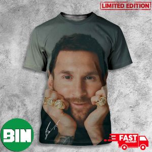 Adidas x Lionel Messi Celebrating His 8th Career Ballon d’Or 2023 Congratulations All Over Print T-Shirt