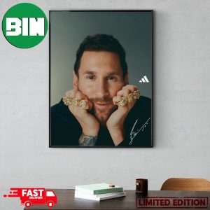 Adidas x Lionel Messi Celebrating His 8th Career Ballon d’Or 2023 Congratulations Signature Poster Canvas