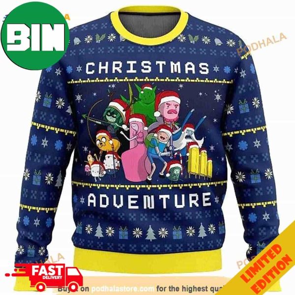 Adventure Time Ugly Knitted Christmas 3D Funny Ugly Sweater 2023 Gift For Men And Women