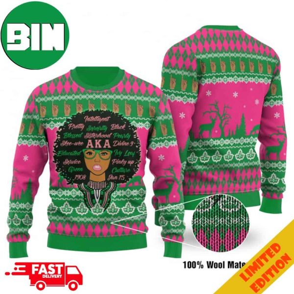 Alpha Kappa Alpha AKA Girl AKA Pearls Symbol Ugly Sweater For Men And Women