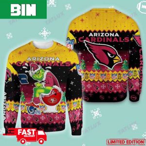 Arizona Cardinals Grinch Toilet 3D For Fans 2023 Holiday Ugly Christmas Sweater