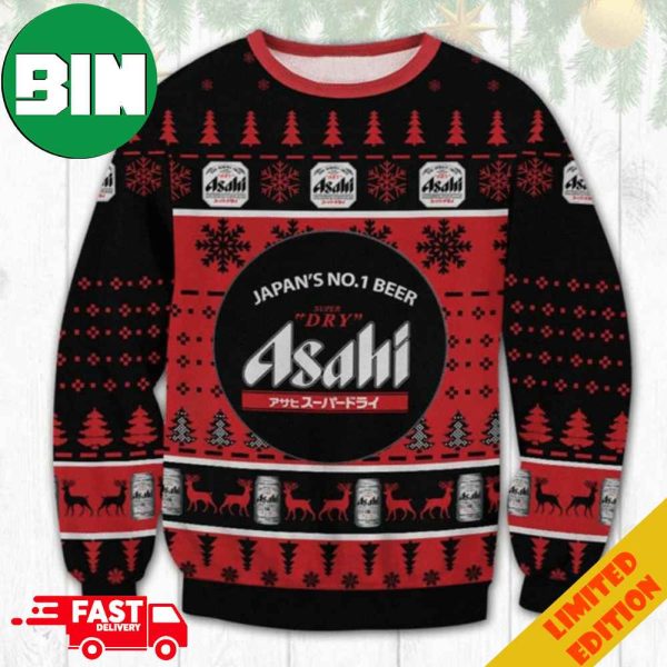 Asahi Ugly Christmas Sweater For Beer Lovers Christmas Gift 2023 Holiday