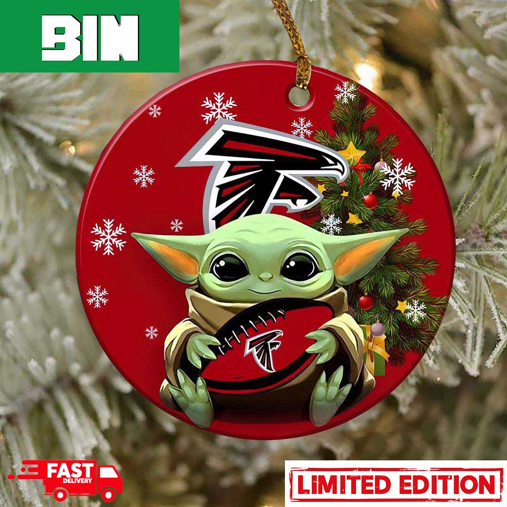 Atlanta Falcons Baby Yoda NFL 2023 Christmas Tree Decorations Ornament