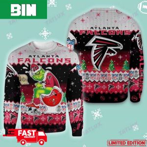 Atlanta Falcons Grinch Toilet 3D For Fans 2023 Holiday Ugly Christmas Sweater