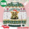 Baby Jack Skellington Hug Jameson Irish Whiskey Ugly Christmas Sweater For Family