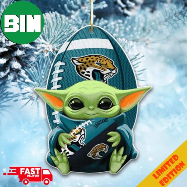 Baby Yoda Jacksonville Jaguars NFL Tree Decorations 2023 Holiday Ornament
