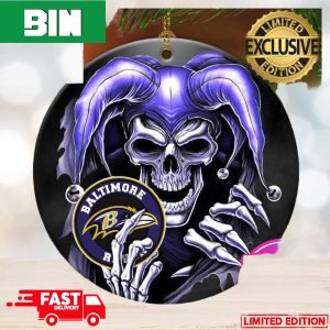 Baltimore Ravens NFL Skull Joker Christmas Tree Decorations 2023 Xmas Gift Ornament