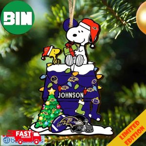 Baltimore Ravens NFL Snoopy Ornament Personalized Christmas For Fans Gift 2023 Holidays