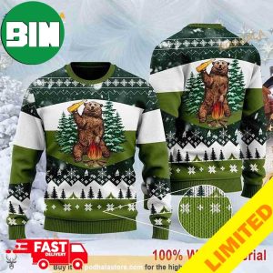 Bear Beer Campfire Xmas Funny 2023 Holiday Custom And Personalized Idea Christmas Ugly Sweater