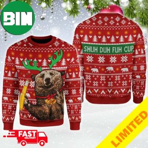 Bear Beer Shud Duh Fuh Cup Xmas Funny 2023 Holiday Custom And Personalized Idea Christmas Ugly Sweater