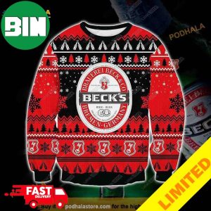 Beck’s Beer 3D Xmas Funny 2023 Holiday Custom And Personalized Idea Christmas Ugly Sweater