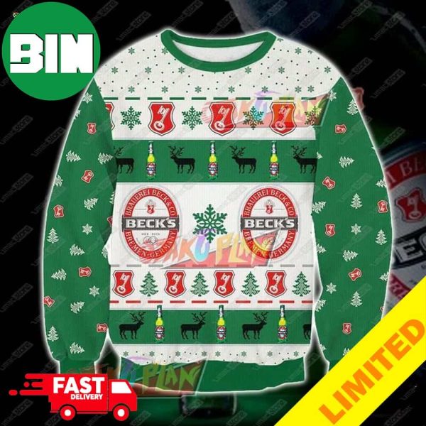 Beck’s Beer Ugly Xmas Funny 2023 Holiday Custom And Personalized Idea Christmas Ugly Sweater