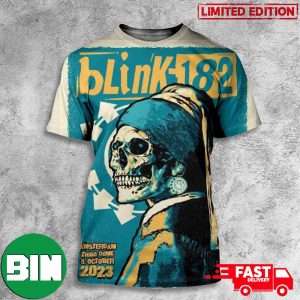 Blink 182 Event Poster Sunday October 8 2023 Ziggo Dome Amsterdam Netherlands World Tour 3D T-Shirt