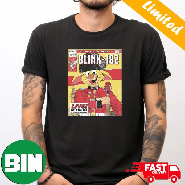 Blink 182 Event Poster Thursday October 12 2023 Live At The O2 London United Kingdom World Tour Crappy Punk Rock T-Shirt