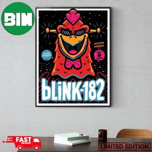 Blink-182 Event Poster With The Story So Far From October 9 2023 In Accor Arena Paris France World Tour Poster Canvas