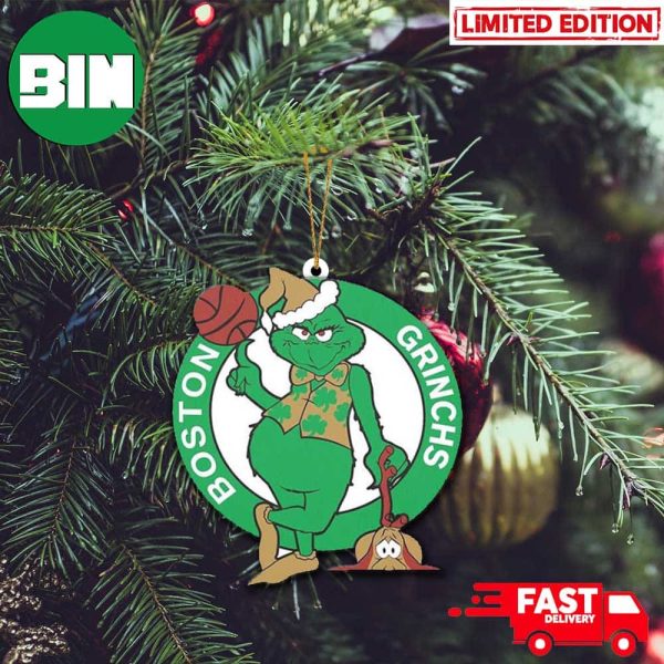 Boston Celtics x Grinch Chirtmas 2023 Gift For Fans NBA Tree Decorations Ornament