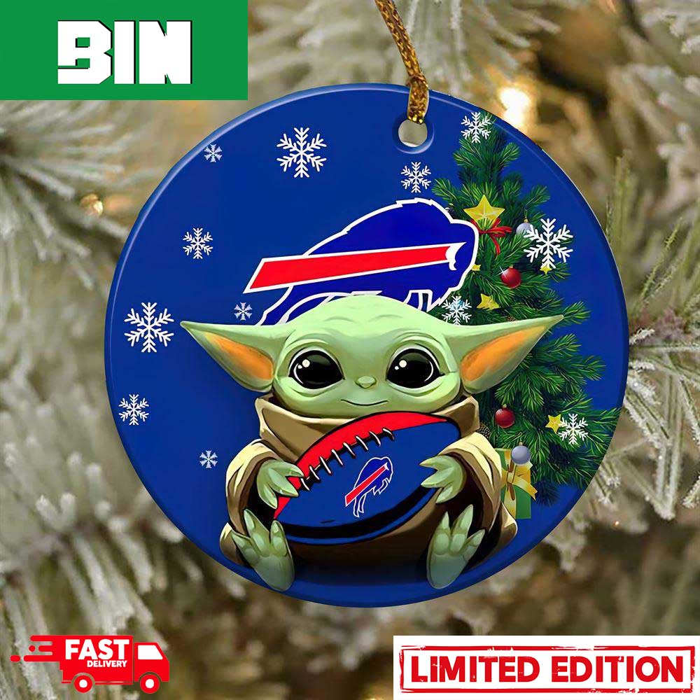 Baby Yoda Hug Buffalo Bills NFL Christmas Tree Decorations Xmas