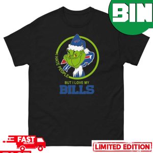 Buffalo Bills NFL Christmas Grinch I Hate People But I Love My Favorite Football Team Funny T-Shirt