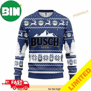 Busch Beer Christmas Gift For Beer Lovers Ugly Sweater