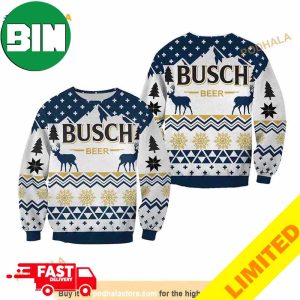 Busch Beer Xmas Funny 2023 Holiday Custom And Personalized Idea Christmas Ugly Sweater
