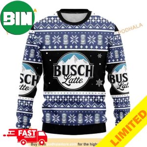 Busch Latte Beer Xmas Funny 2023 Holiday Custom And Personalized Idea Christmas Ugly Sweater