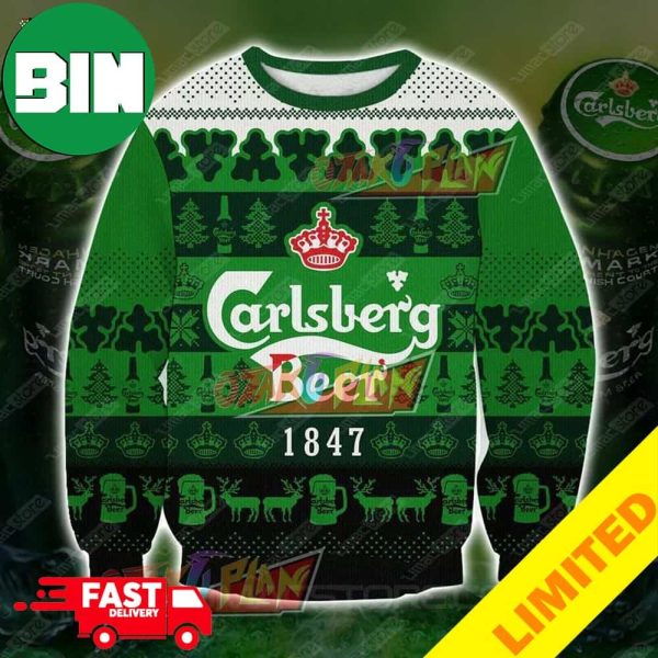 Carlsberg Beer 3D Xmas Funny 2023 Holiday Custom And Personalized Idea Christmas Ugly Sweater