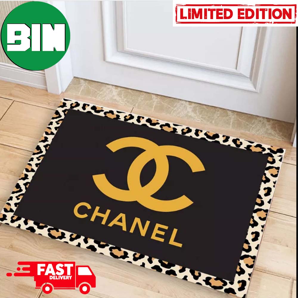 Chanel Leopard Seamless Pattern In Animal Print Home Decor Luxury Brand  2023 Doormat - Binteez