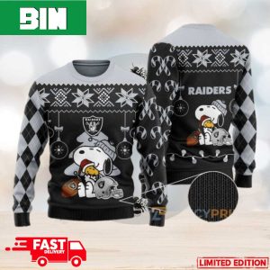 Charlie Brown Peanuts Snoopy Raiders NFL Christmas 2023 Ugly Sweater