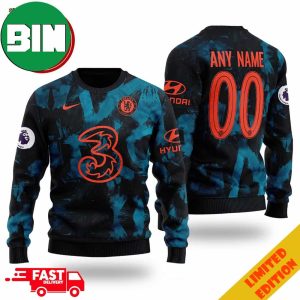 Chelsea FC Third Kit Custom Name And Number Holiday 2023 Gift For Fans Ugly Sweater