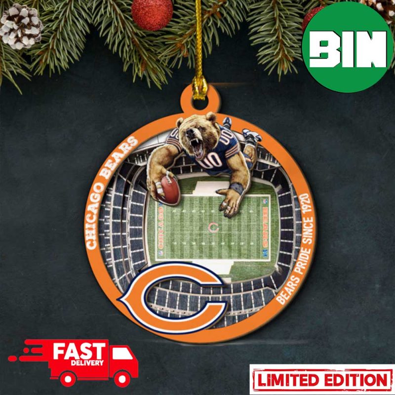 Chicago Bears Christmas Pine Tree All Over Printed Xmas Christmas