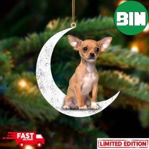 Chihuahua Sit On The Moon Christmas Tree Decorations 2023 Ornament