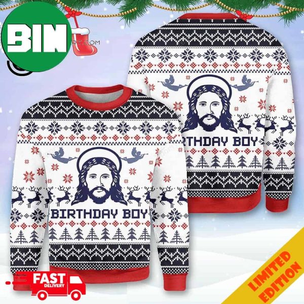 Christmas Begins With Christ Birthday Boy Full Print Ugly Christmas Sweater For Men And Women