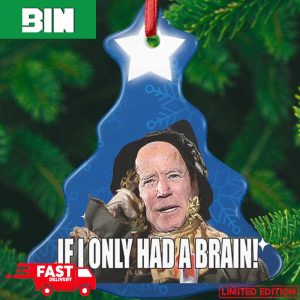 Christmas Tree If I Only Had A Brain Funny Biden Ornament