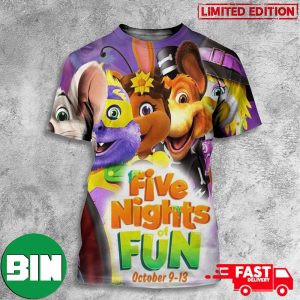 Chuck E Cheese Five Nights Of Fun FNAF Parody Event 3D T-Shirt