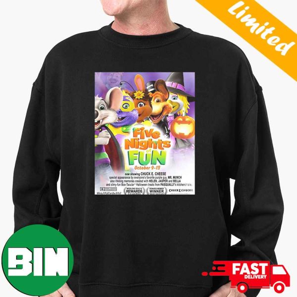 Chuck E Cheese Five Nights Of Fun FNAF Parody Event T-Shirt