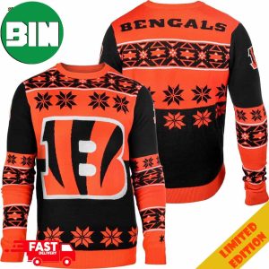 Cincinnati Bengals Big Logo NFL Ugly Christmas Sweater For Men And Women