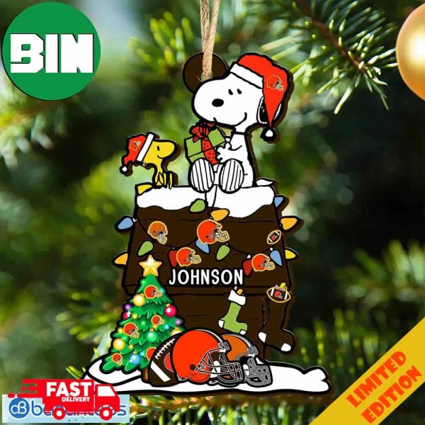 Cleveland Browns NFL Snoopy Ornament Personalized Christmas For Fans Gift 2023 Holidays