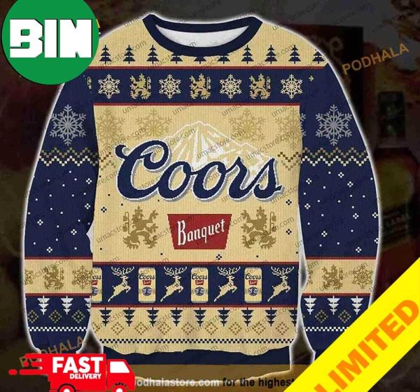 Coors Banquet Beer 3D Xmas Funny 2023 Holiday Custom And Personalized Idea Christmas Ugly Sweater