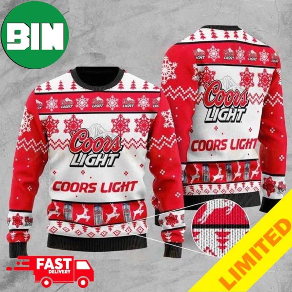 Coors Light For Drink Lovers Xmas Funny 2023 Holiday Custom And Personalized Idea Christmas Ugly Sweater