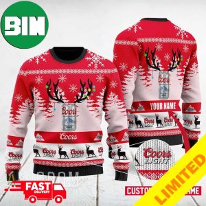 Coors Light For Family Xmas Funny 2023 Holiday Custom And Personalized Idea Christmas Ugly Sweater