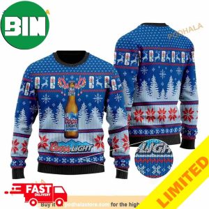 Coors Light Knitted Xmas Funny 2023 Holiday Custom And Personalized Idea Christmas Ugly Sweater