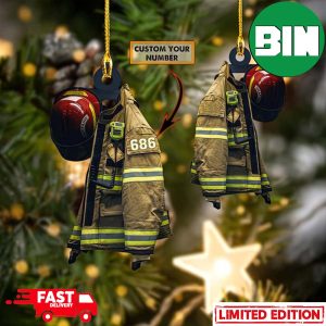 Costume Firefighter Personalized Christmas Gift 2023 Ornament