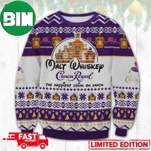 Crown Royal The Happiest Drink On Earth Ugly Christmas Sweater