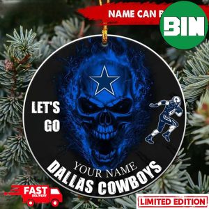 Custom Dallas Cowboys NFL Christmas x Skull Gift Ornament